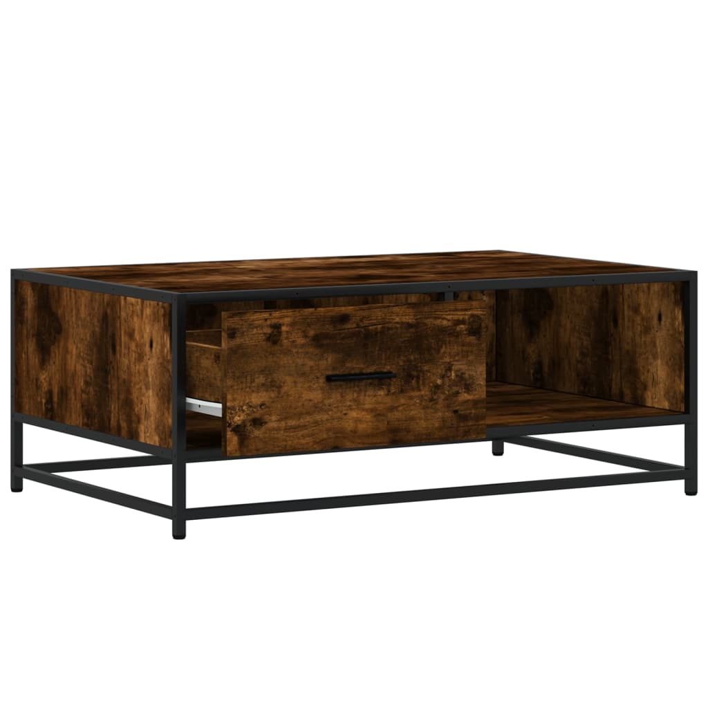 Couchtisch Räuchereiche 90x57x35 cm Holzwerkstoff und Metall