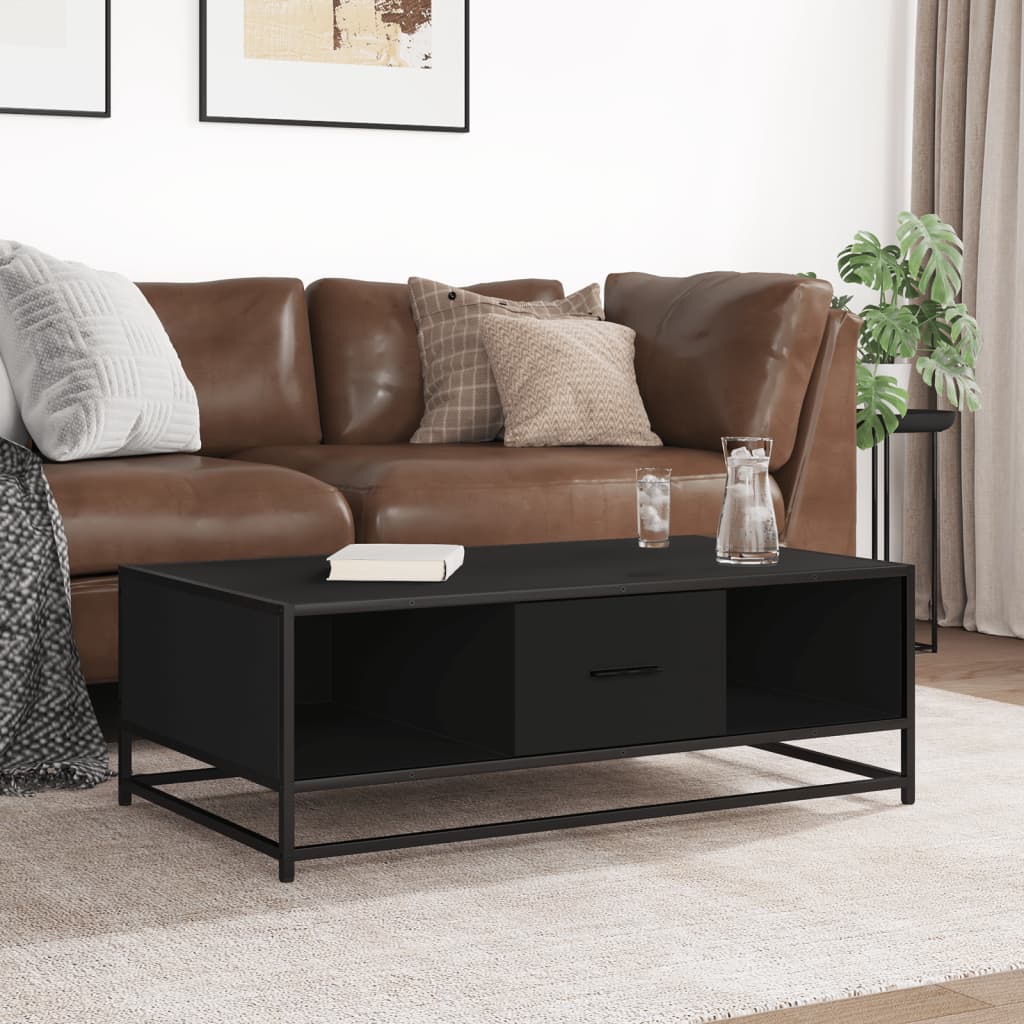 Couchtisch Schwarz 100x57x35 cm Holzwerkstoff und Metall