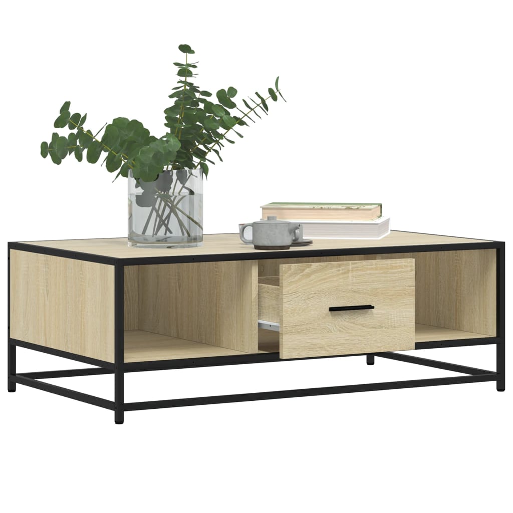 Couchtisch Sonoma-Eiche 100x57x35 cm Holzwerkstoff und Metall