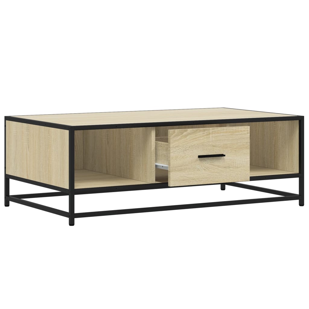 Couchtisch Sonoma-Eiche 100x57x35 cm Holzwerkstoff und Metall