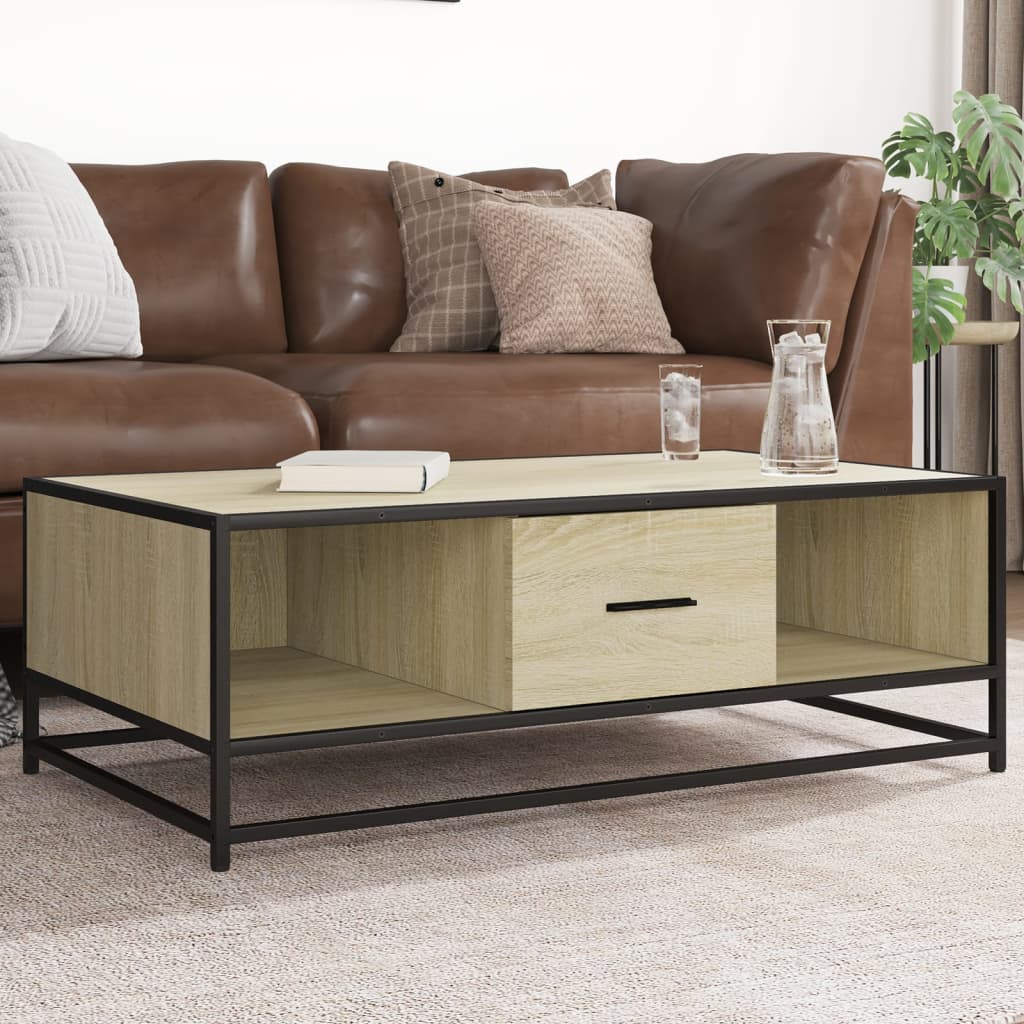 Couchtisch Sonoma-Eiche 100x57x35 cm Holzwerkstoff und Metall