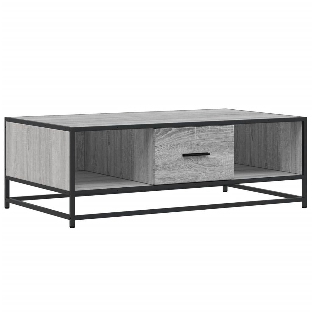 Couchtisch Grau Sonoma 100x57x35 cm Holzwerkstoff und Metall