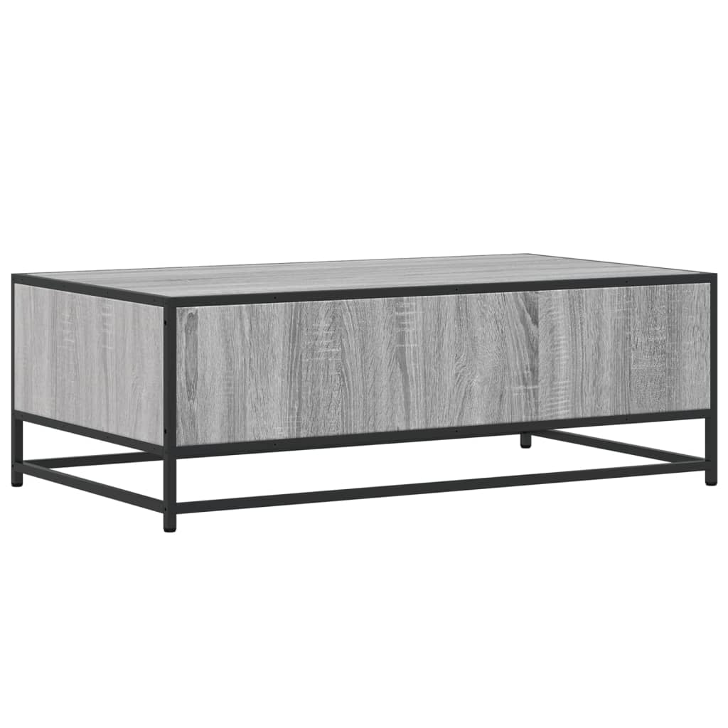 Couchtisch Grau Sonoma 100x57x35 cm Holzwerkstoff und Metall