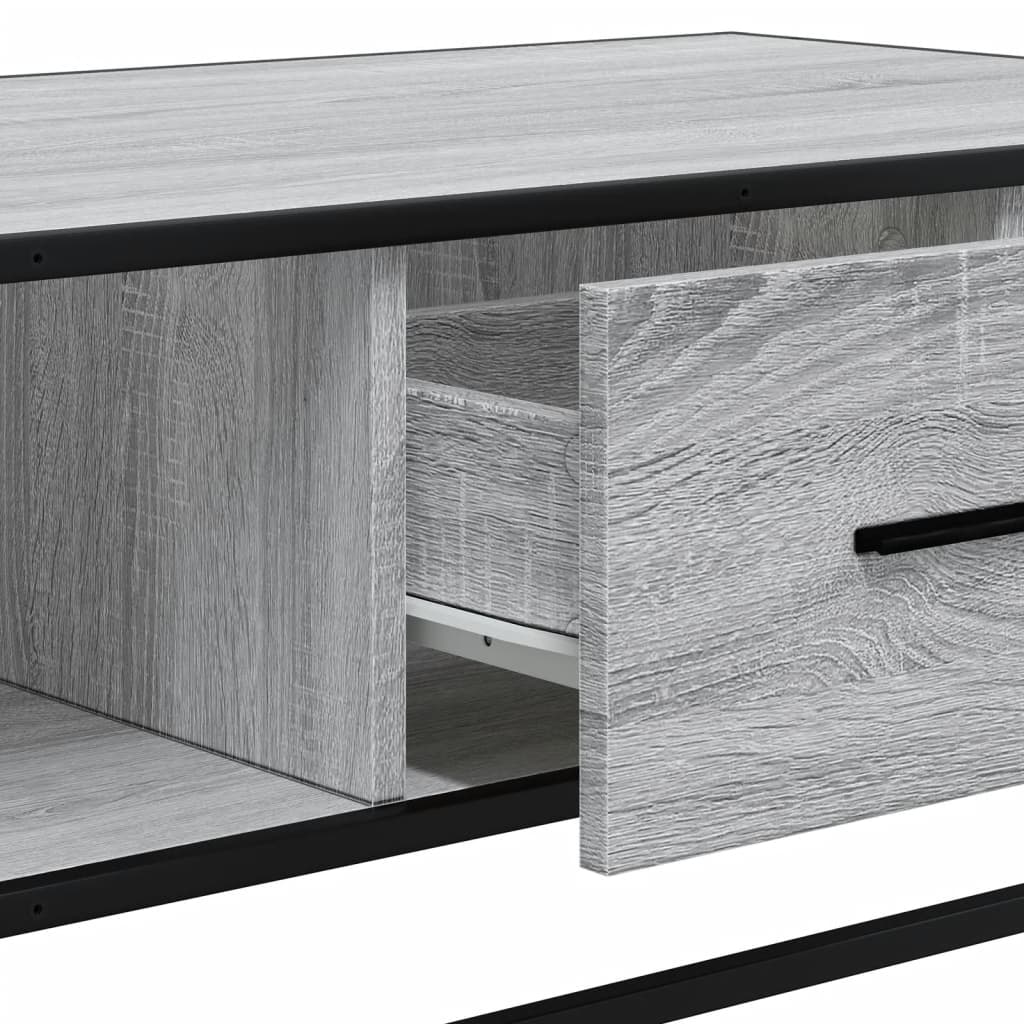 Couchtisch Grau Sonoma 100x57x35 cm Holzwerkstoff und Metall