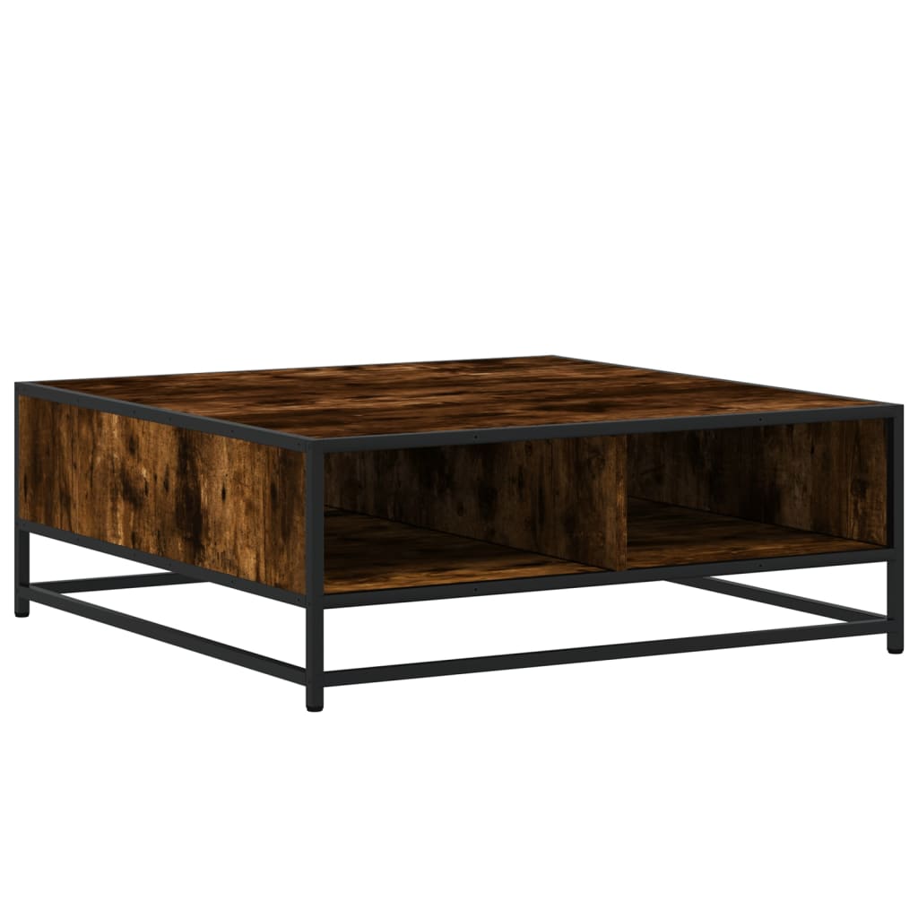 Couchtisch Räuchereiche 80x80x30 cm Holzwerkstoff und Metall