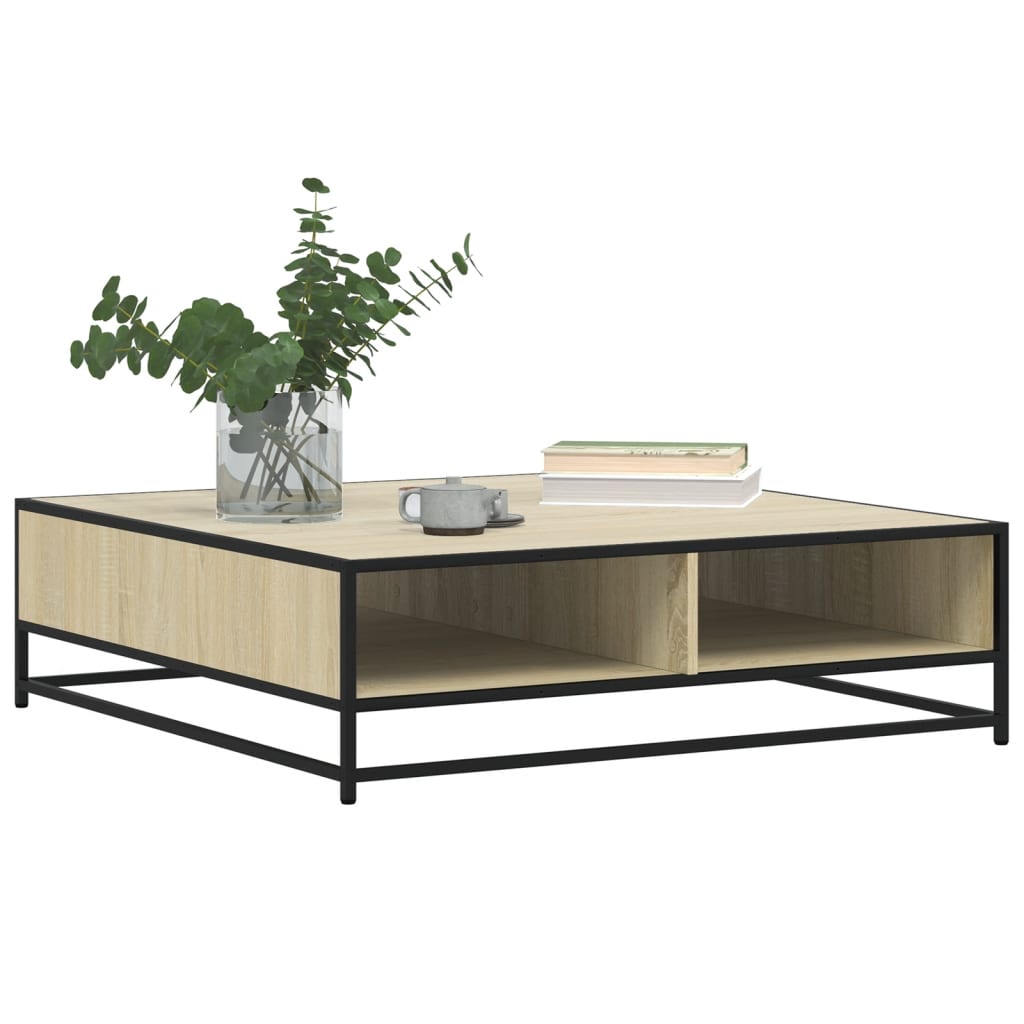 Couchtisch Sonoma-Eiche 100x100x30 cm Holzwerkstoff und Metall