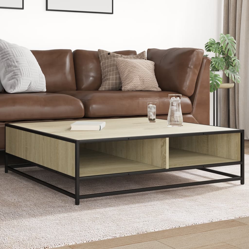 Couchtisch Sonoma-Eiche 100x100x30 cm Holzwerkstoff und Metall