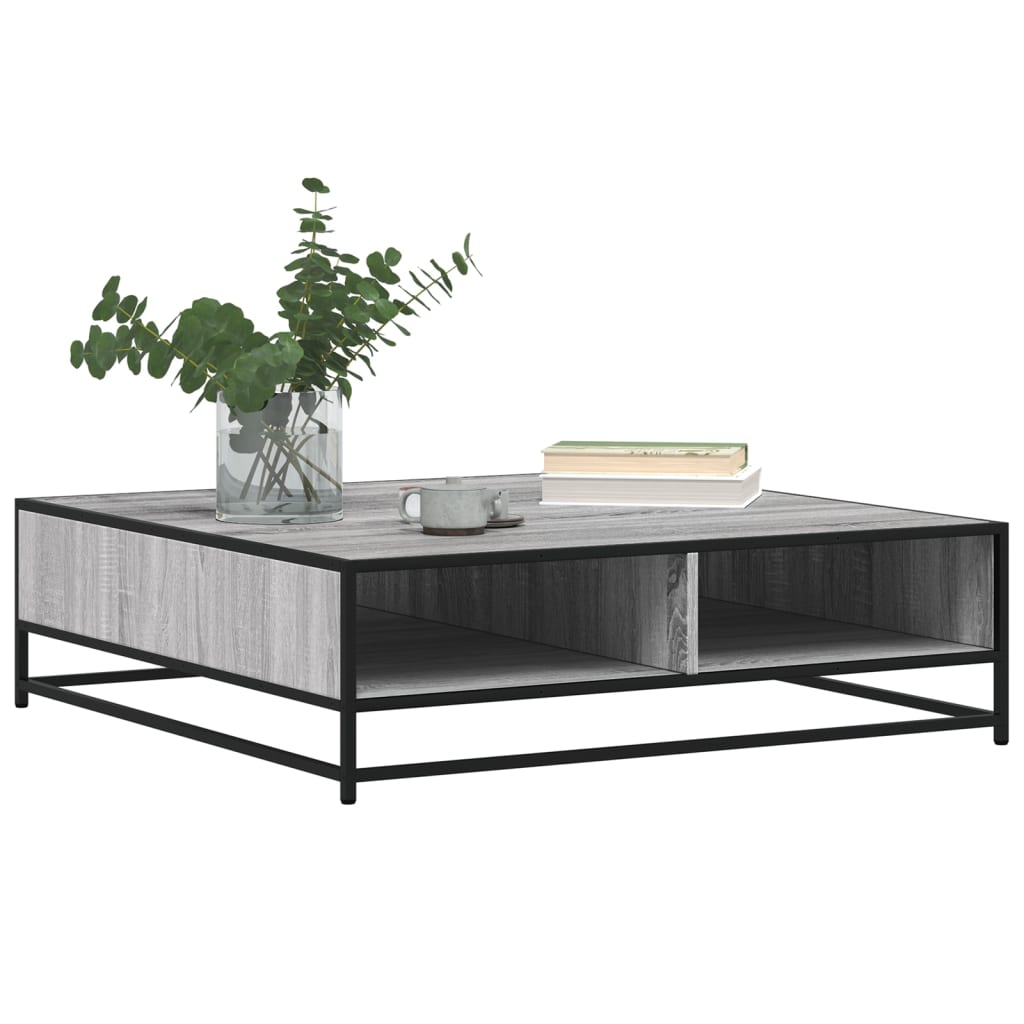 Couchtisch Grau Sonoma 100x100x30 cm Holzwerkstoff und Metall