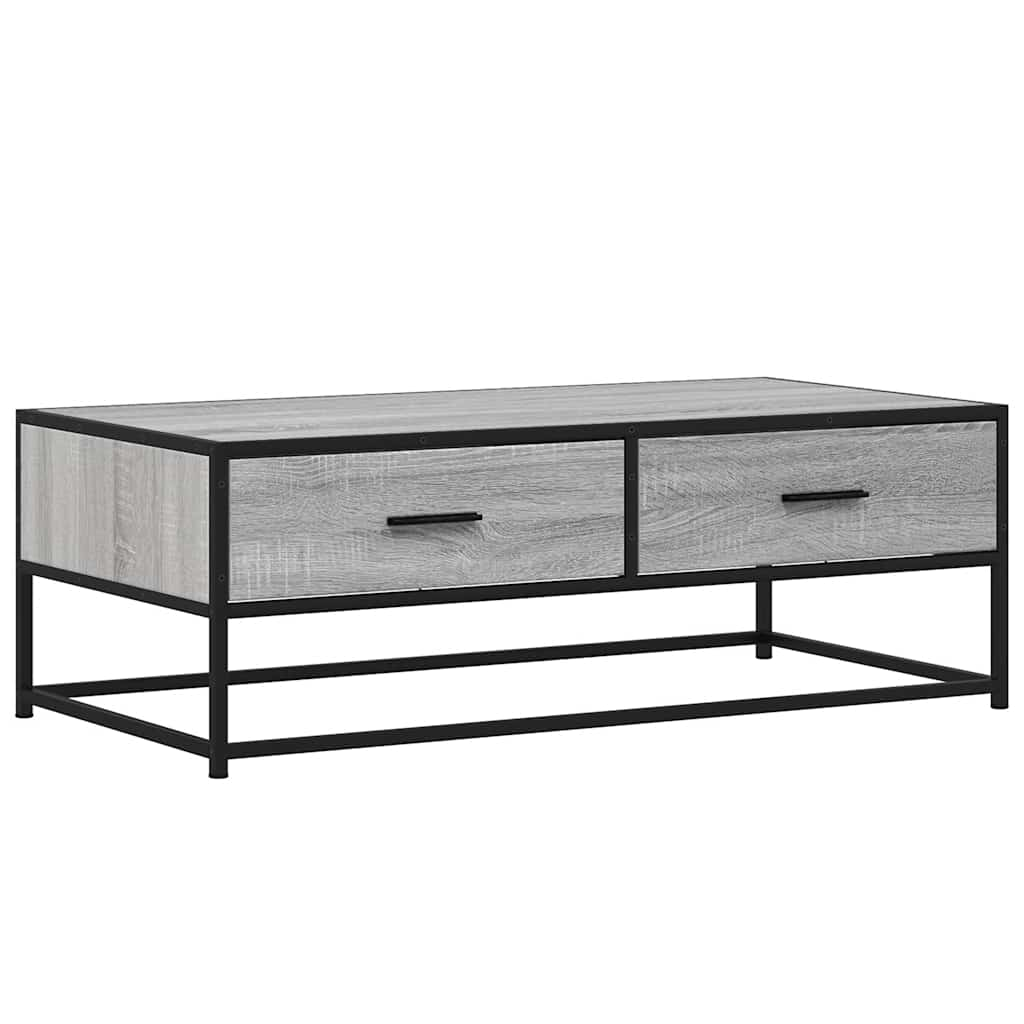 Couchtisch Grau Sonoma 100x50x35 cm Holzwerkstoff und Metall