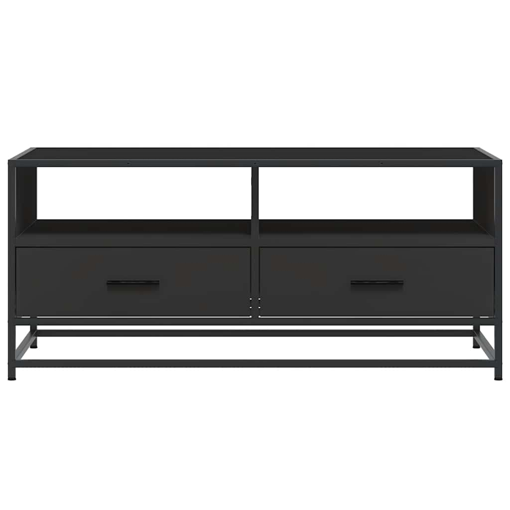 Couchtisch Schwarz 100x50x45 cm Holzwerkstoff und Metall