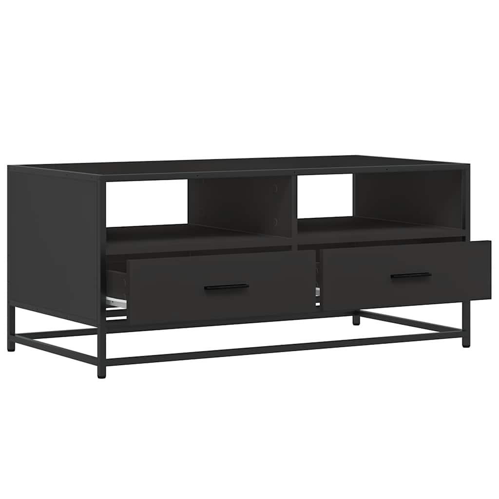 Couchtisch Schwarz 100x50x45 cm Holzwerkstoff und Metall