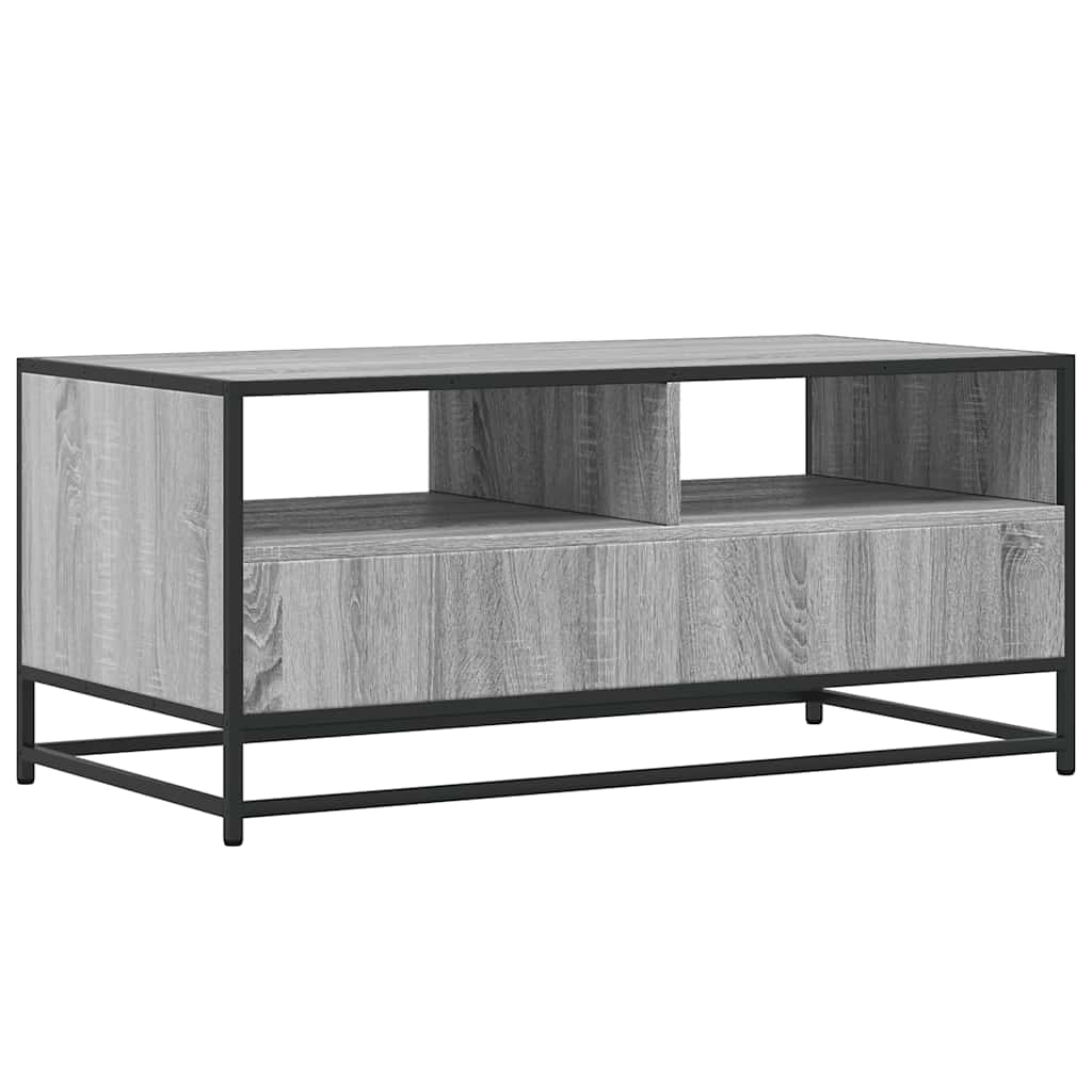 Couchtisch Grau Sonoma 100x50x45 cm Holzwerkstoff und Metall