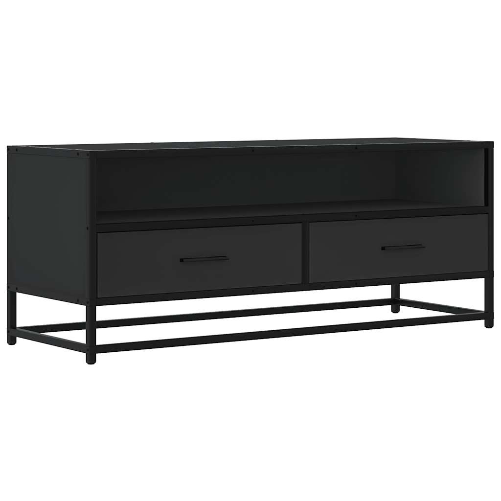 TV-Schrank Schwarz 100x34,5x40 cm Holzwerkstoff und Metall