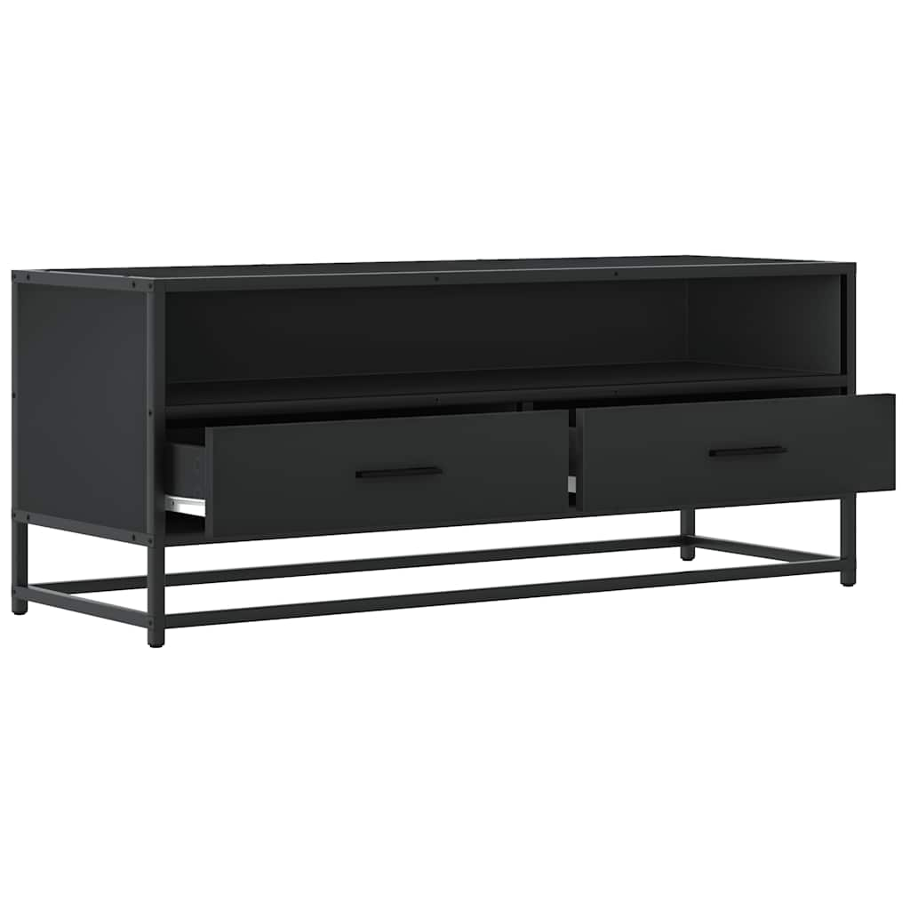 TV-Schrank Schwarz 100x34,5x40 cm Holzwerkstoff und Metall