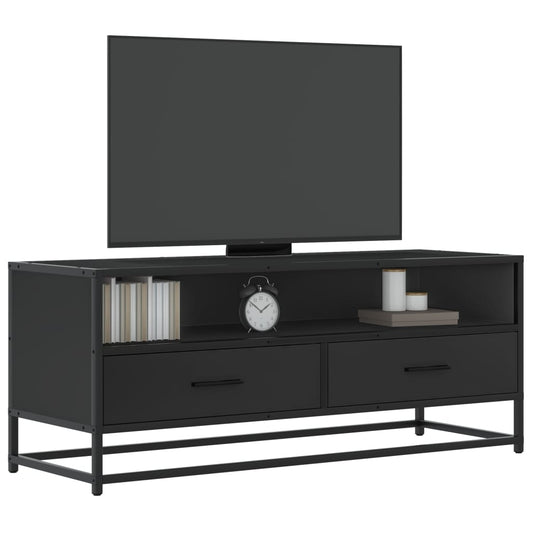 TV-Schrank Schwarz 100x34,5x40 cm Holzwerkstoff und Metall