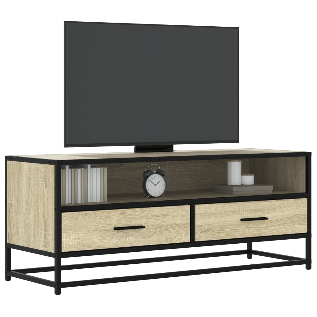 TV-Schrank Sonoma-Eiche 100x34,5x40 cm Holzwerkstoff und Metall