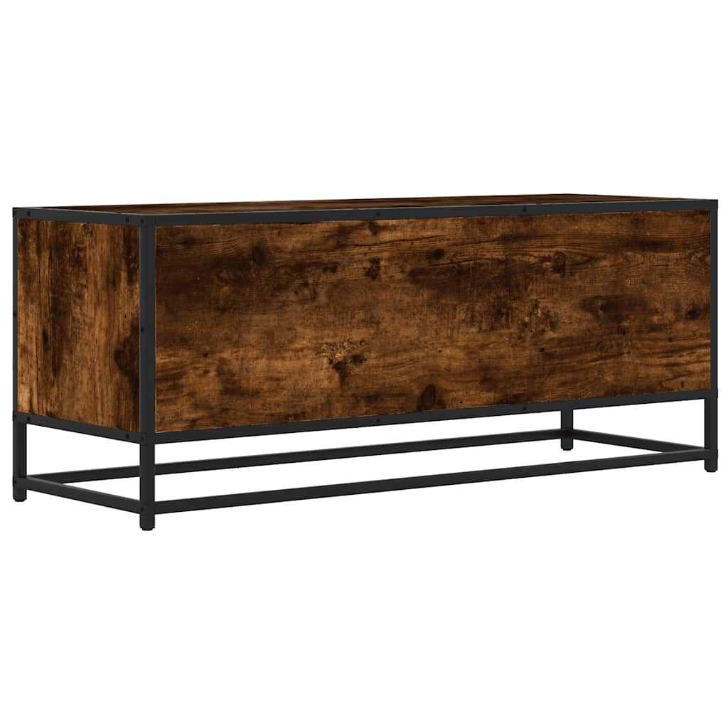 TV-Schrank Räuchereiche 100x34,5x40 cm Holzwerkstoff und Metall