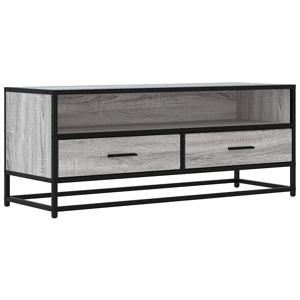 TV-Schrank Grau Sonoma 100x34,5x40 cm Holzwerkstoff und Metall