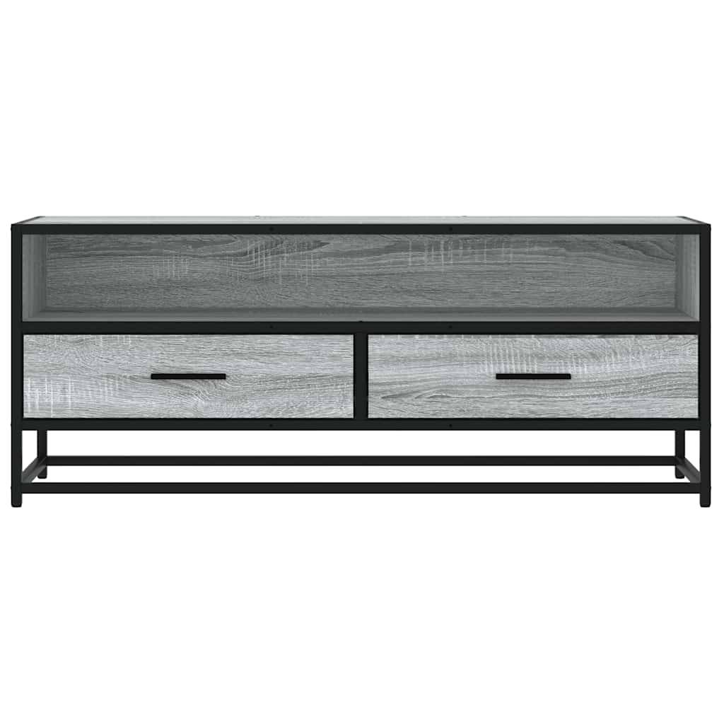 TV-Schrank Grau Sonoma 100x34,5x40 cm Holzwerkstoff und Metall