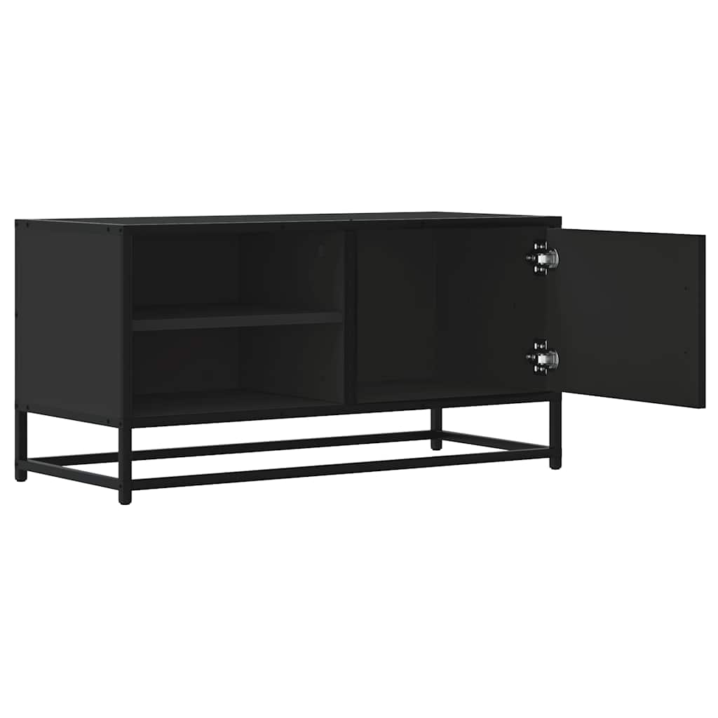 TV-Schrank Schwarz 80x34,5x40 cm Holzwerkstoff und Metall