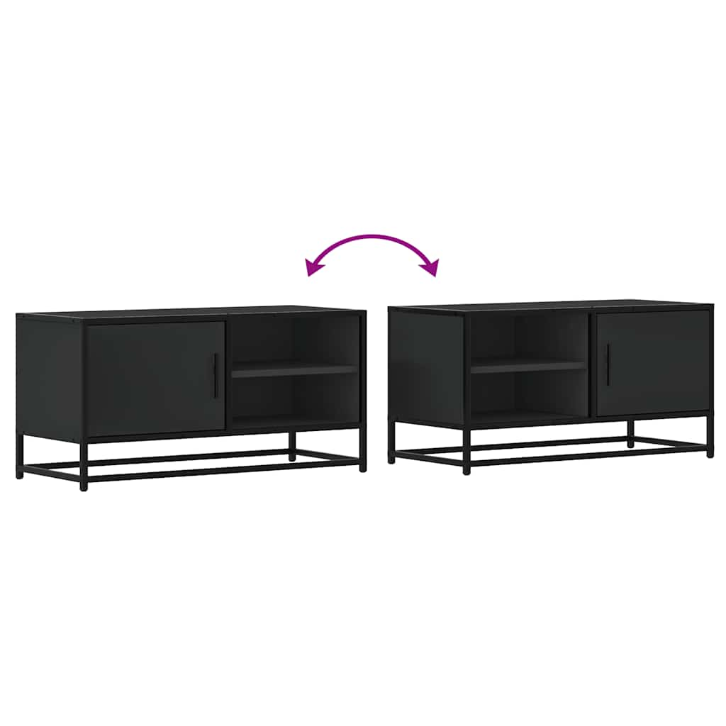 TV-Schrank Schwarz 80x34,5x40 cm Holzwerkstoff und Metall