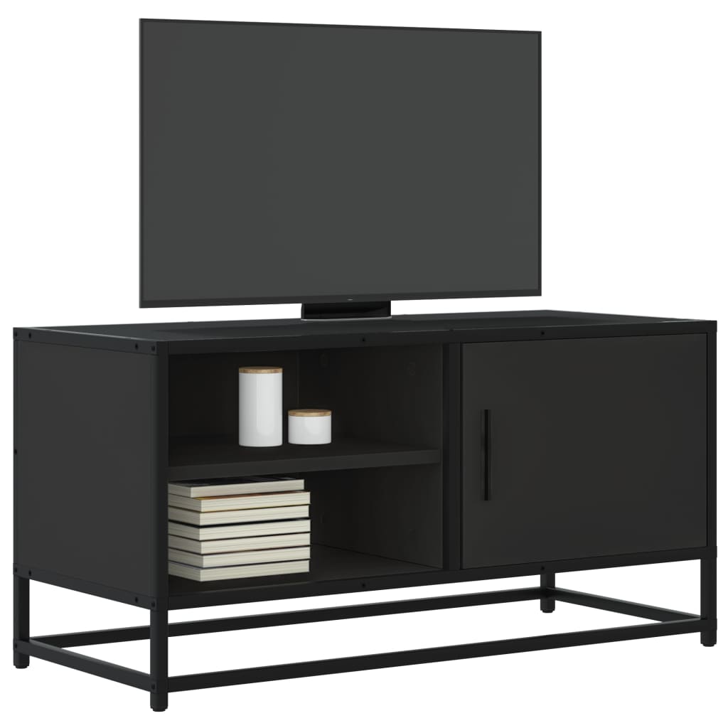 TV-Schrank Schwarz 80x34,5x40 cm Holzwerkstoff und Metall