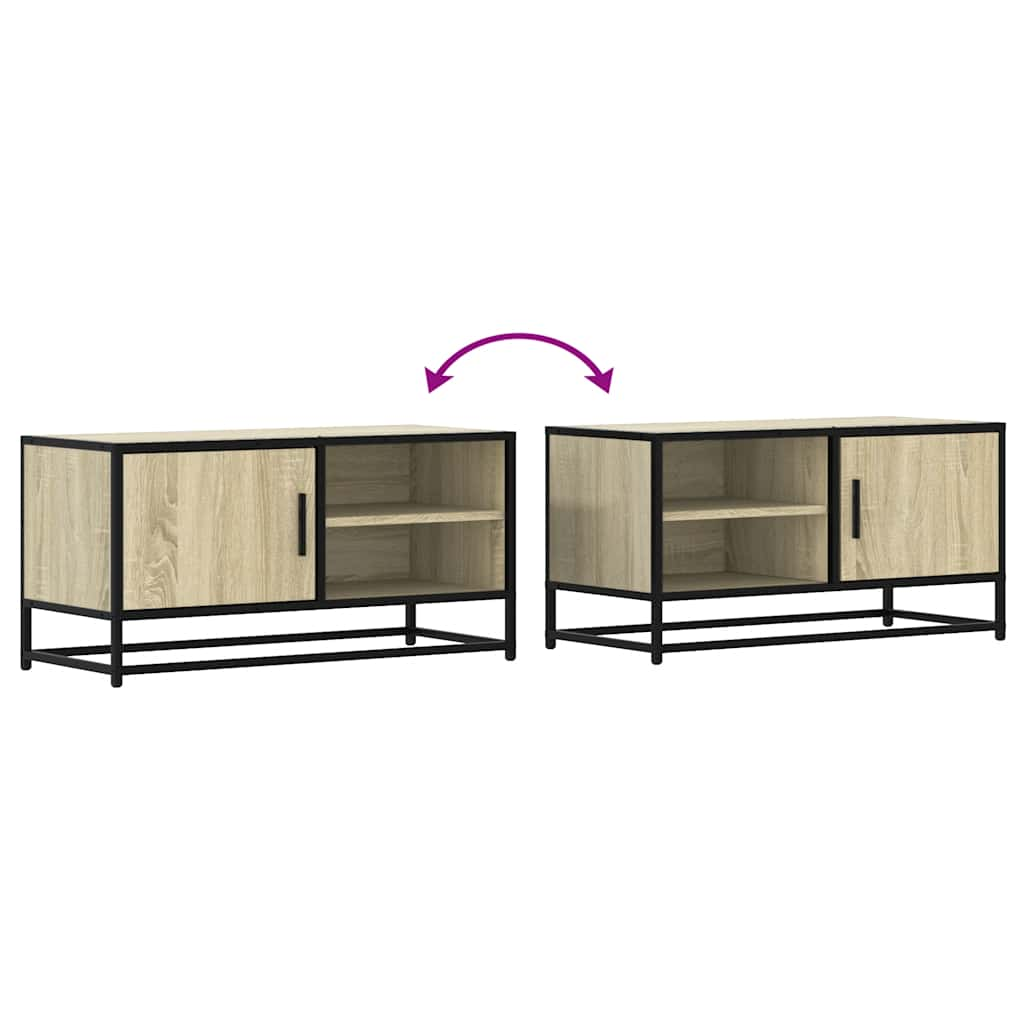 TV-Schrank Sonoma-Eiche 80x34,5x40 cm Holzwerkstoff und Metall