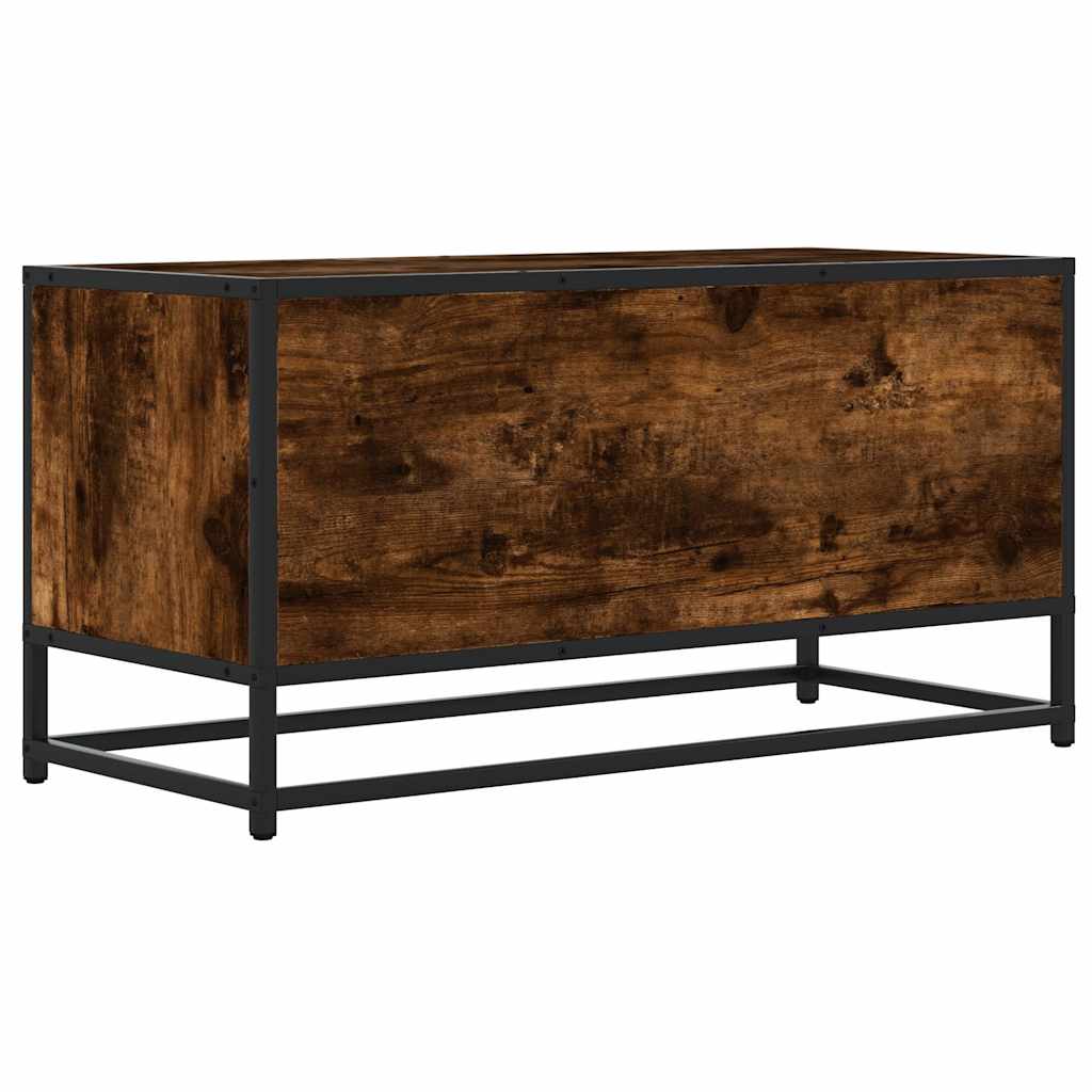 TV-Schrank Räuchereiche 80x34,5x40 cm Holzwerkstoff und Metall