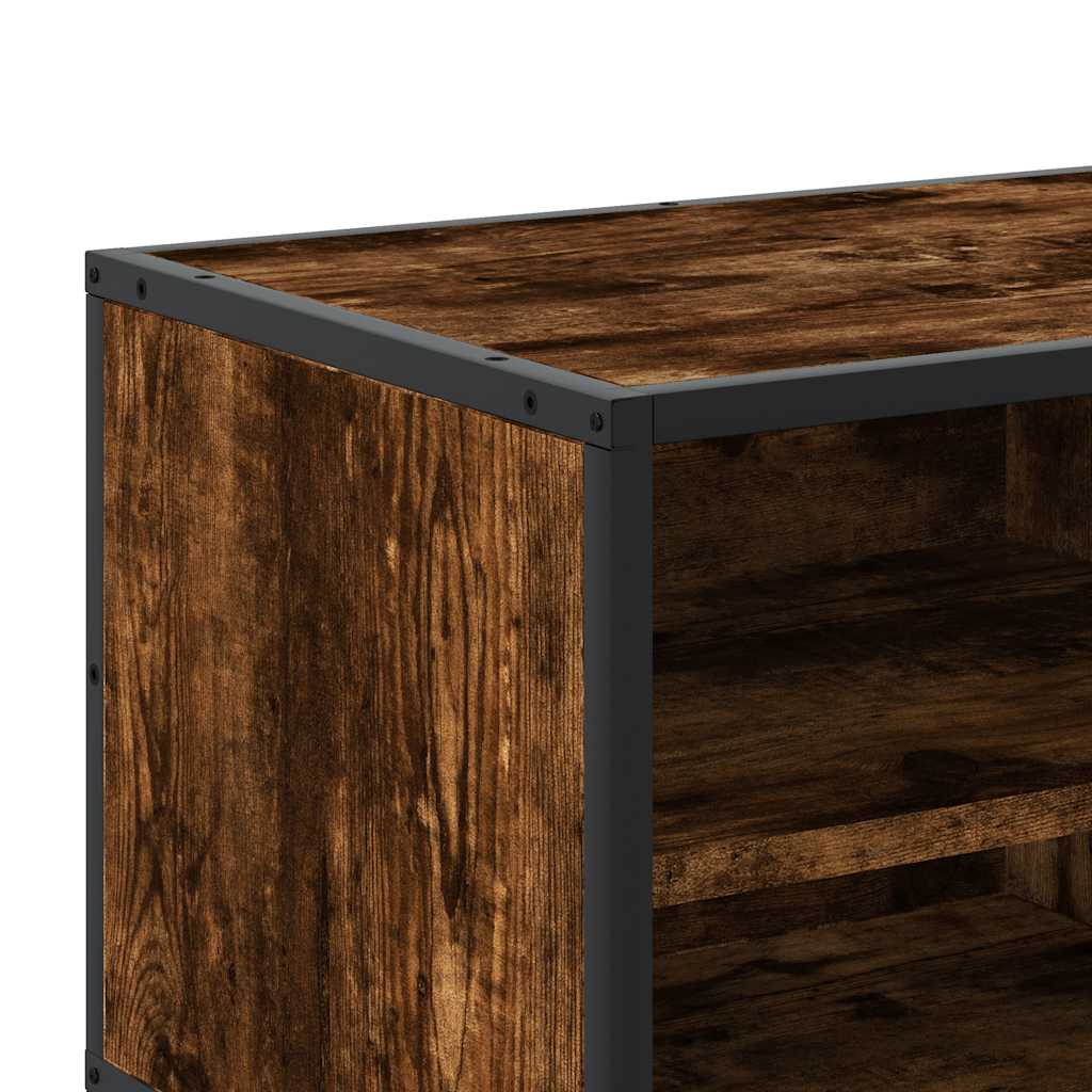 TV-Schrank Räuchereiche 80x34,5x40 cm Holzwerkstoff und Metall