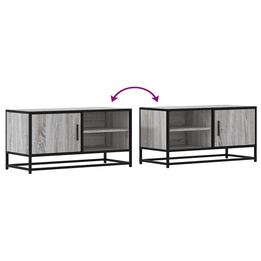 TV-Schrank Grau Sonoma 80x34,5x40 cm Holzwerkstoff und Metall