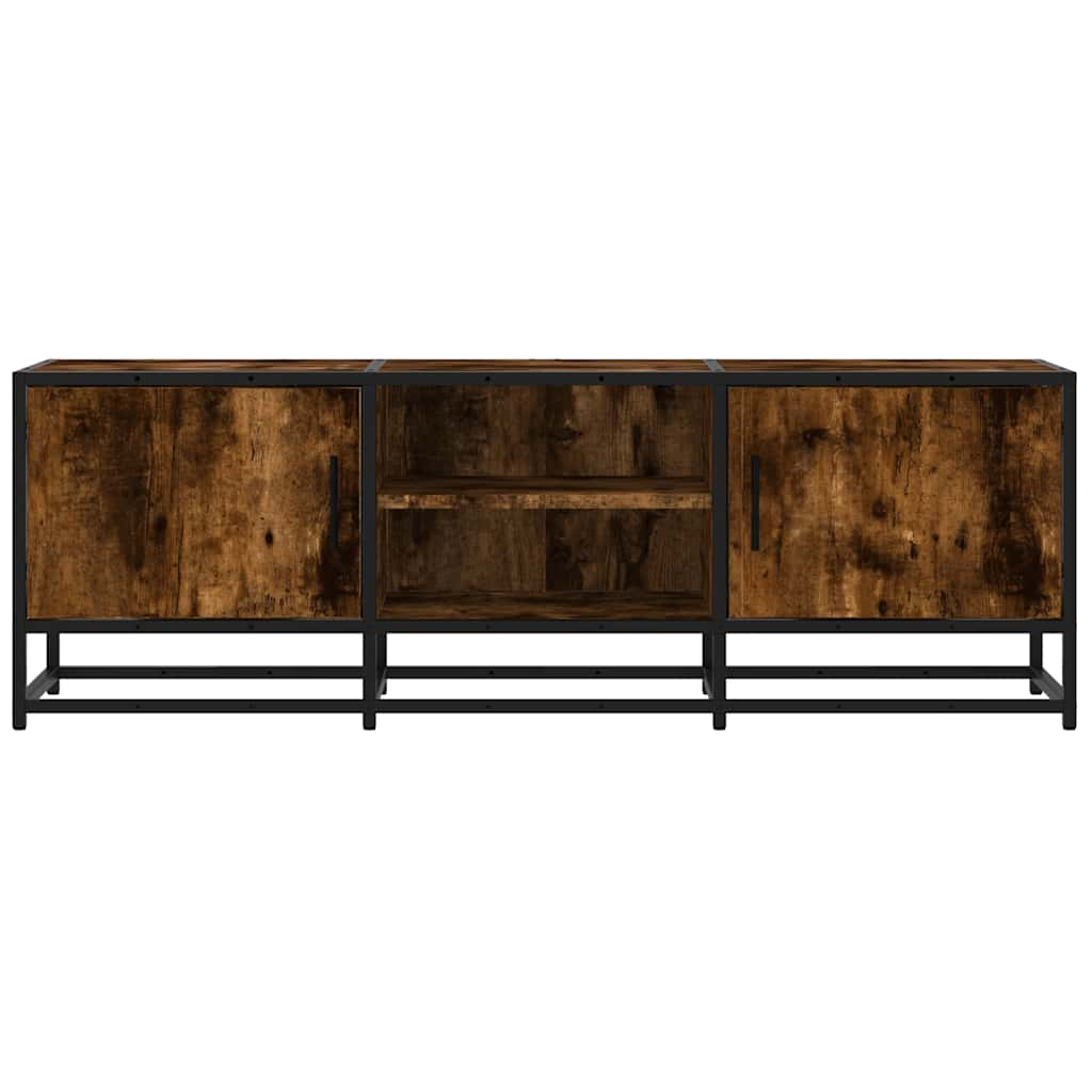 TV-Schrank Räuchereiche 120x35x41 cm Holzwerkstoff und Metall