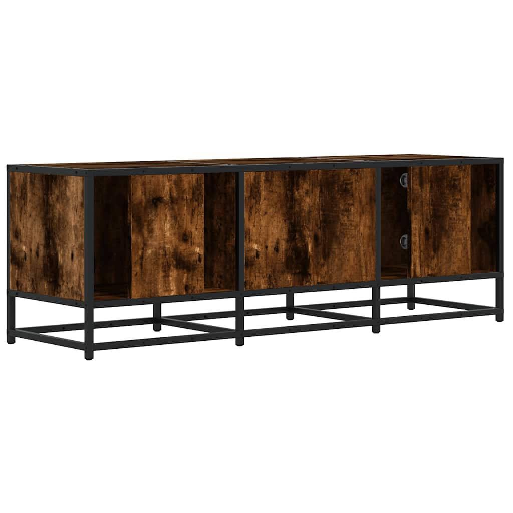 TV-Schrank Räuchereiche 120x35x41 cm Holzwerkstoff und Metall