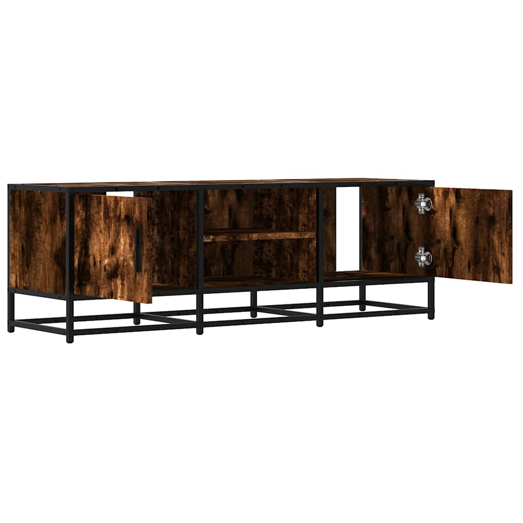 TV-Schrank Räuchereiche 120x35x41 cm Holzwerkstoff und Metall