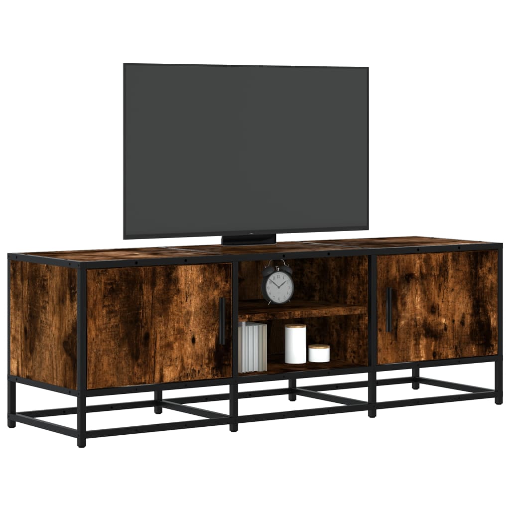 TV-Schrank Räuchereiche 120x35x41 cm Holzwerkstoff und Metall