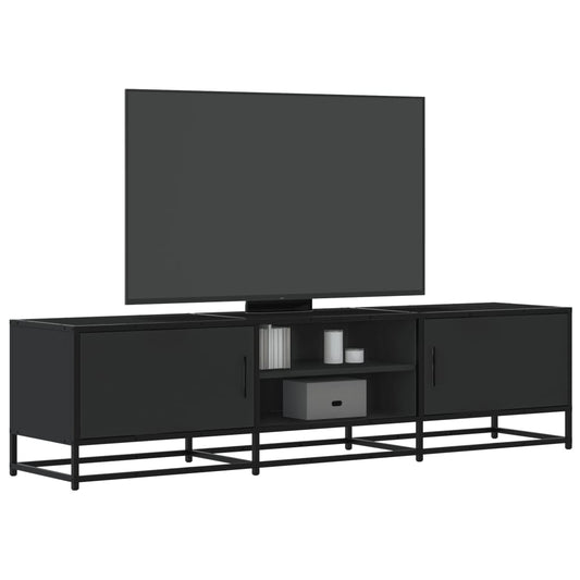 TV-Schrank Schwarz 160x35x41 cm Holzwerkstoff und Metall