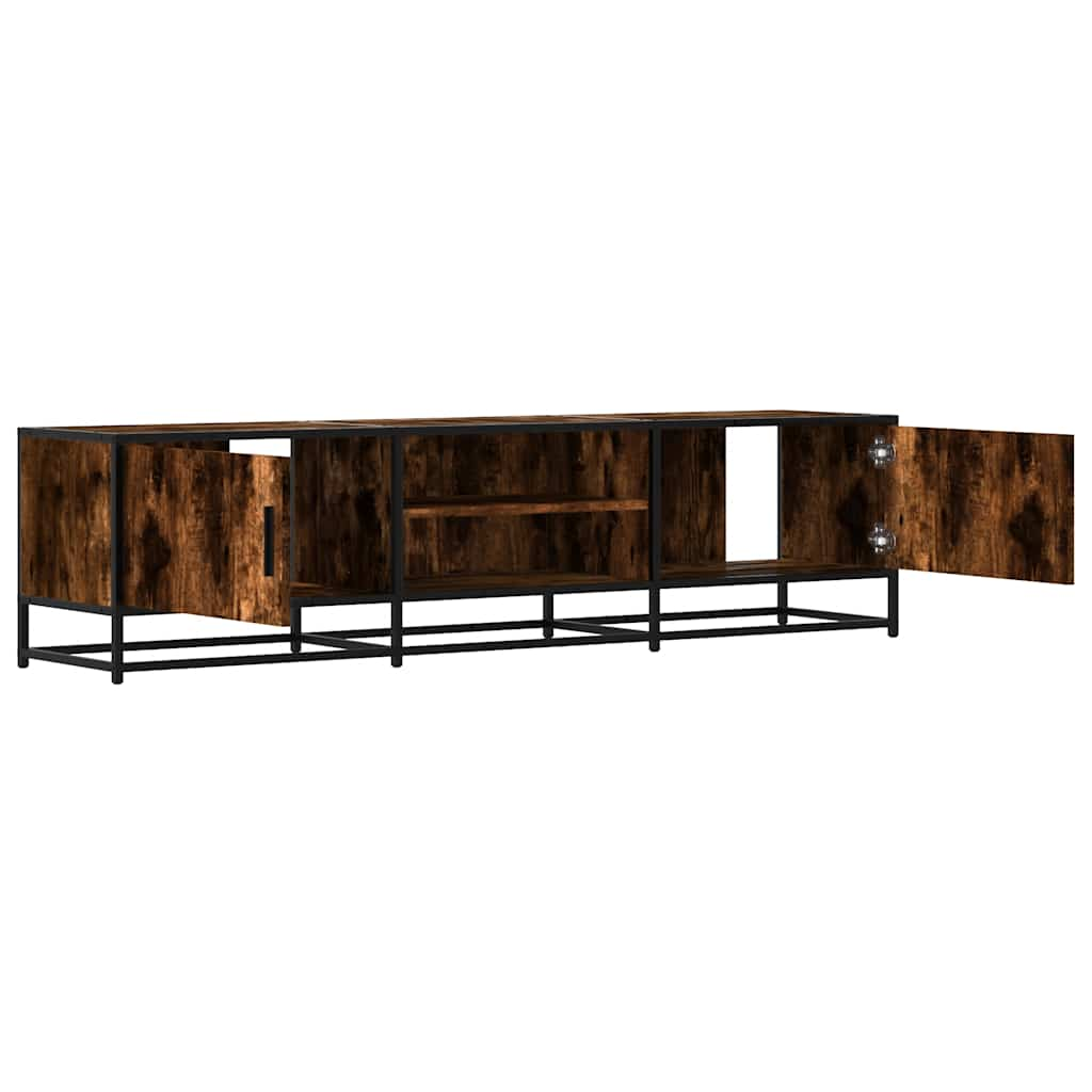 TV-Schrank Räuchereiche 160x35x41 cm Holzwerkstoff und Metall