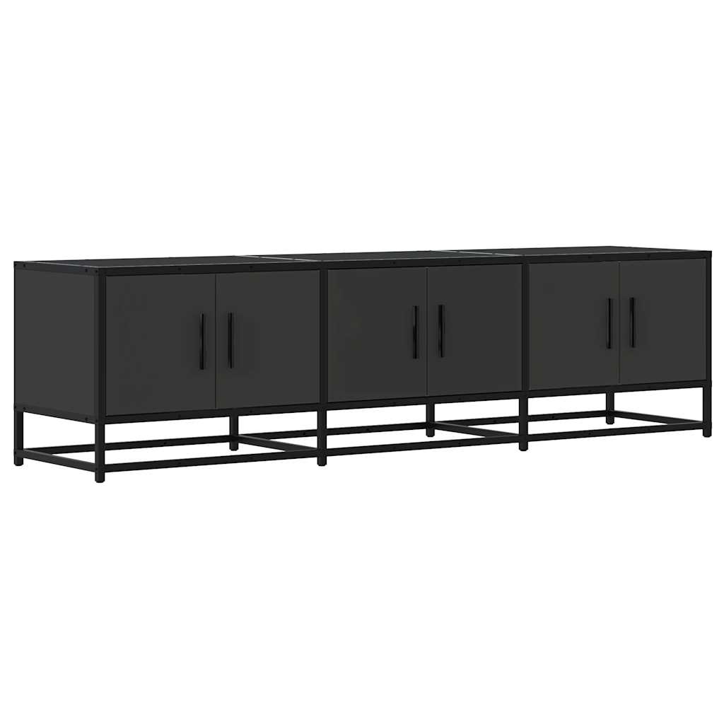 TV-Schrank Schwarz 150x35x41 cm Holzwerkstoff und Metall