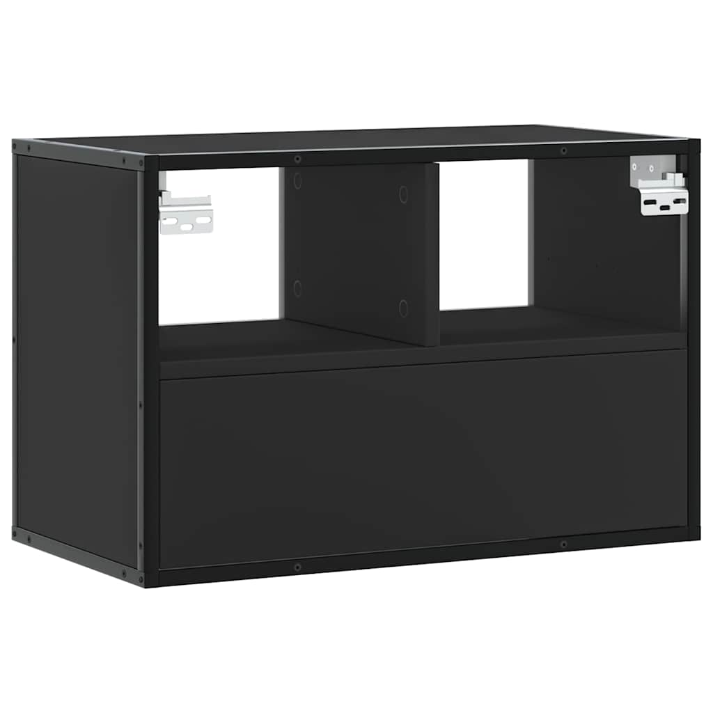 TV-Schrank Schwarz 60x31x39,5 cm Holzwerkstoff und Metall