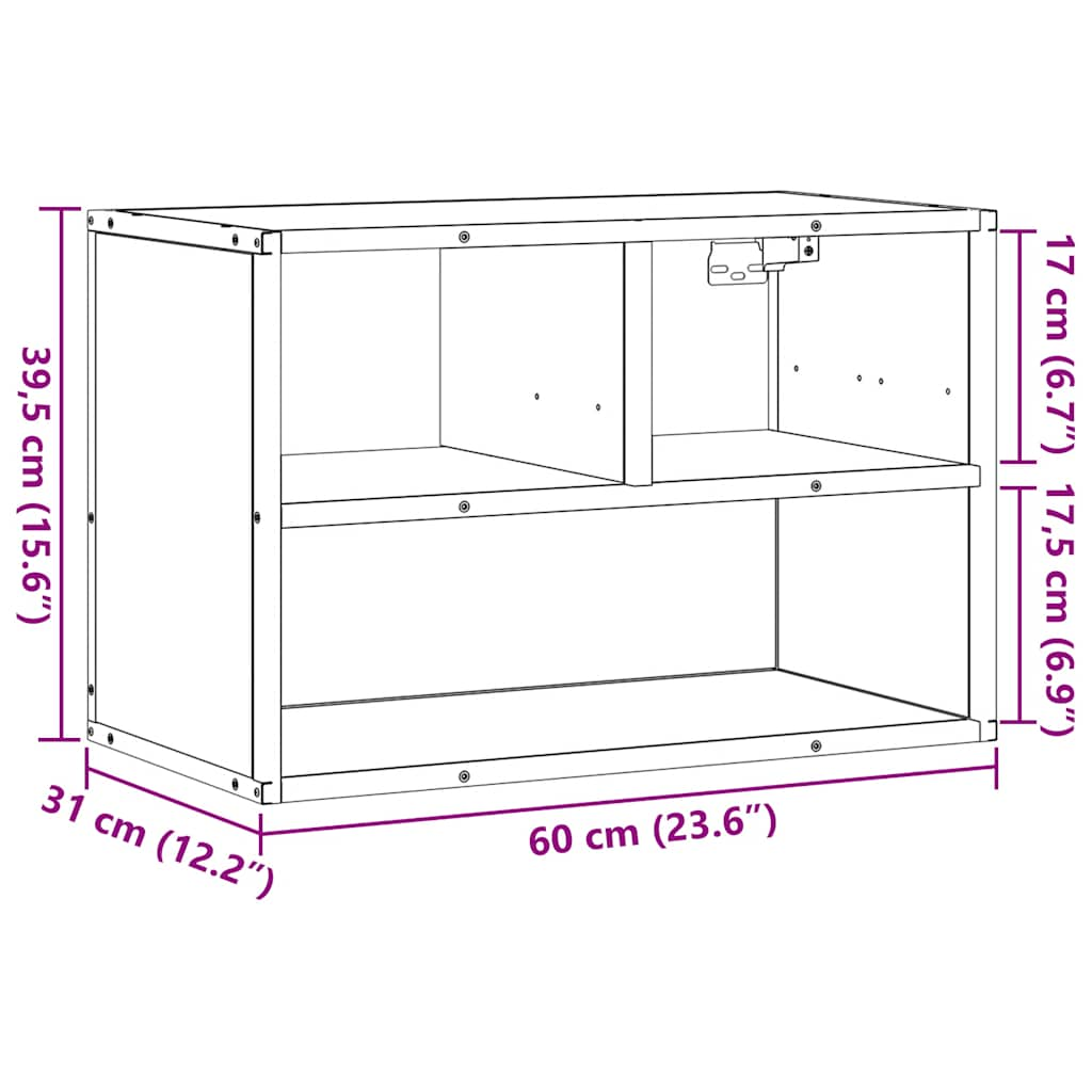 TV-Schrank Schwarz 60x31x39,5 cm Holzwerkstoff und Metall