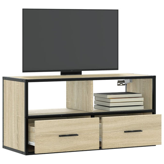 TV-Schrank Sonoma-Eiche 80x31x39,5 cm Holzwerkstoff und Metall