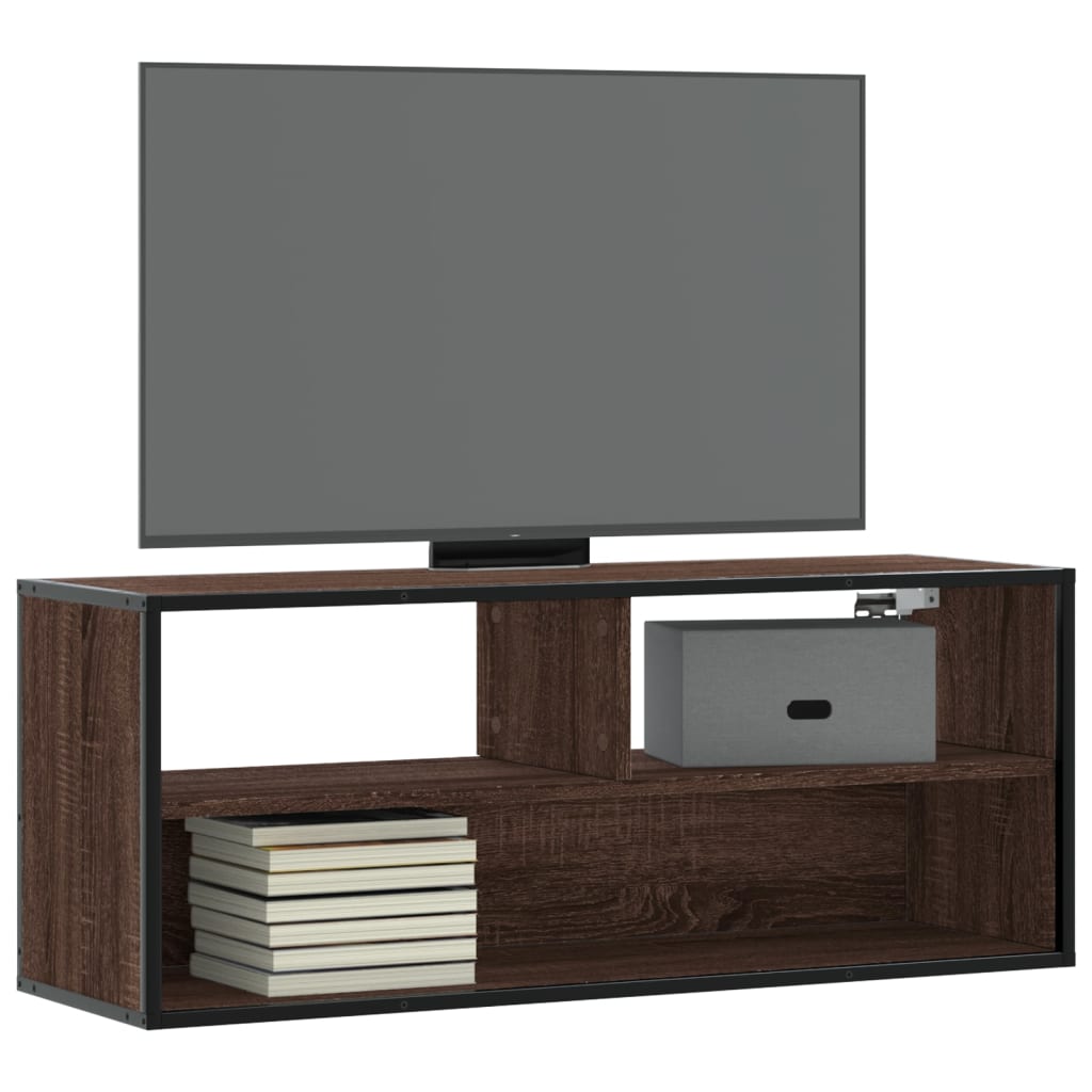 TV-Schrank Braun Eiche 100x31x39,5 cm Holzwerkstoff und Metall