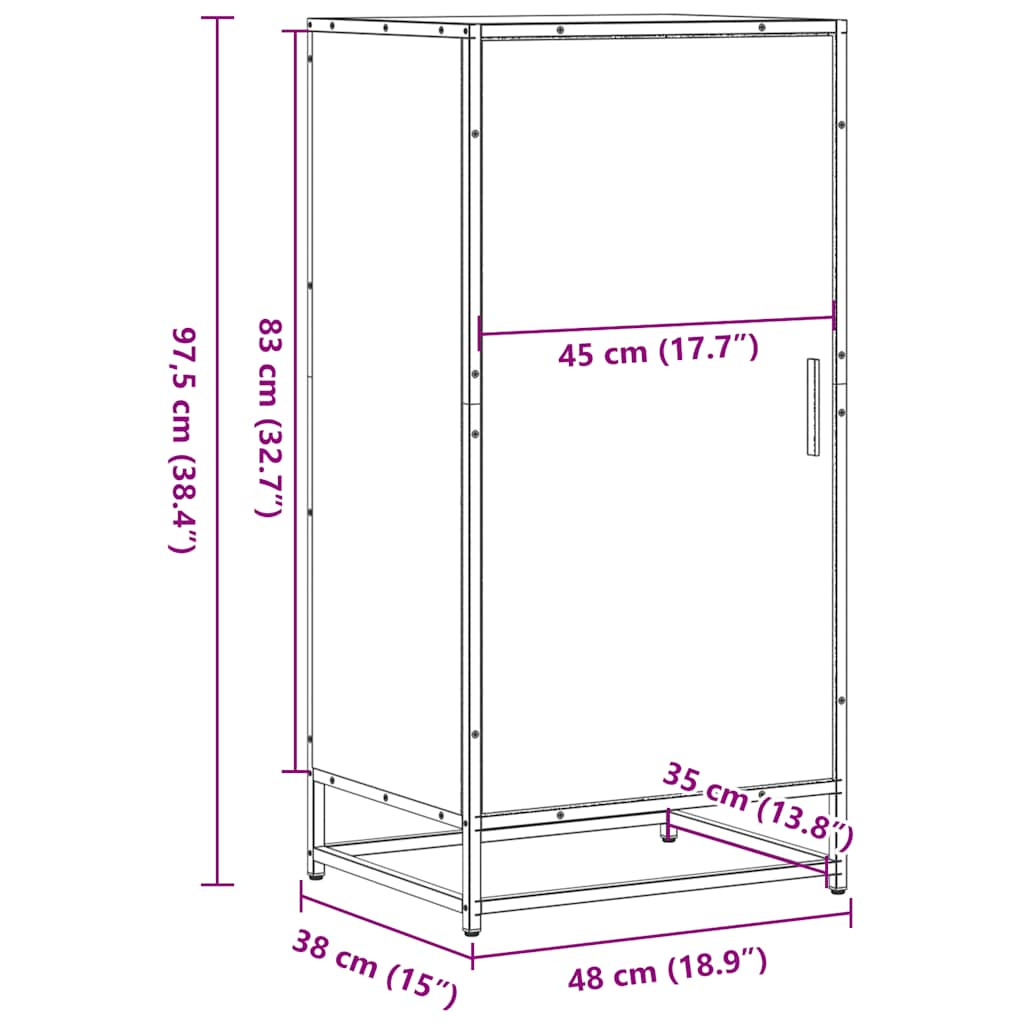 Schuhregal Schwarz 48x38x97,5 cm Holzwerkstoff