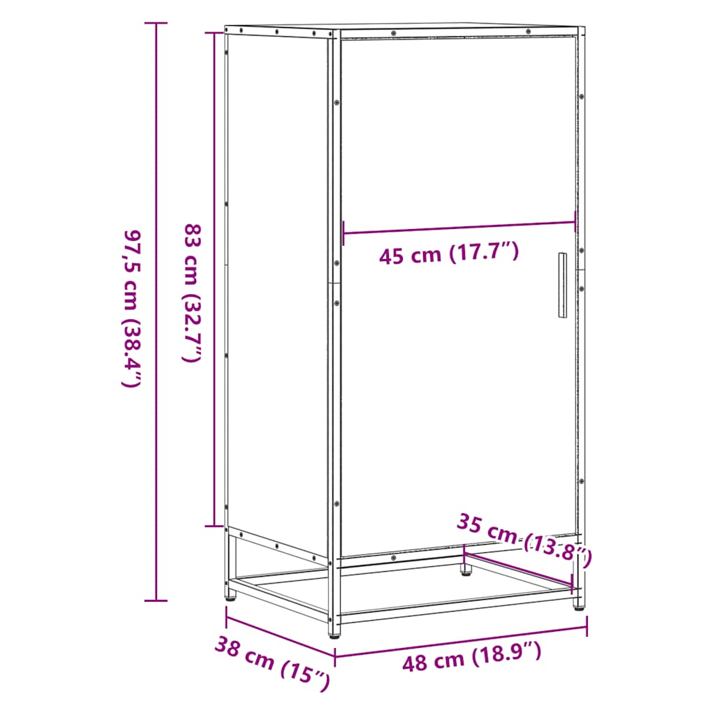 Schuhregal Sonoma-Eiche 48x38x97,5 cm Holzwerkstoff