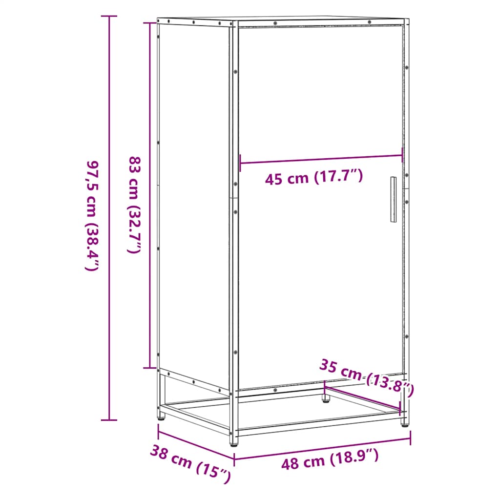 Schuhregal Räuchereiche 48x38x97,5 cm Holzwerkstoff