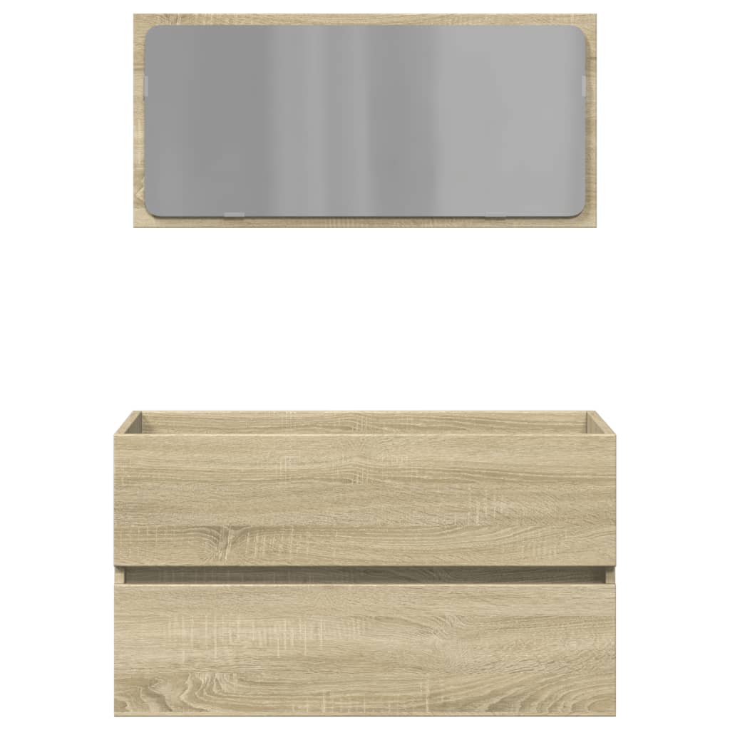 Badschrank mit Spiegel Sonoma-Eiche 80x38,5x45 cm