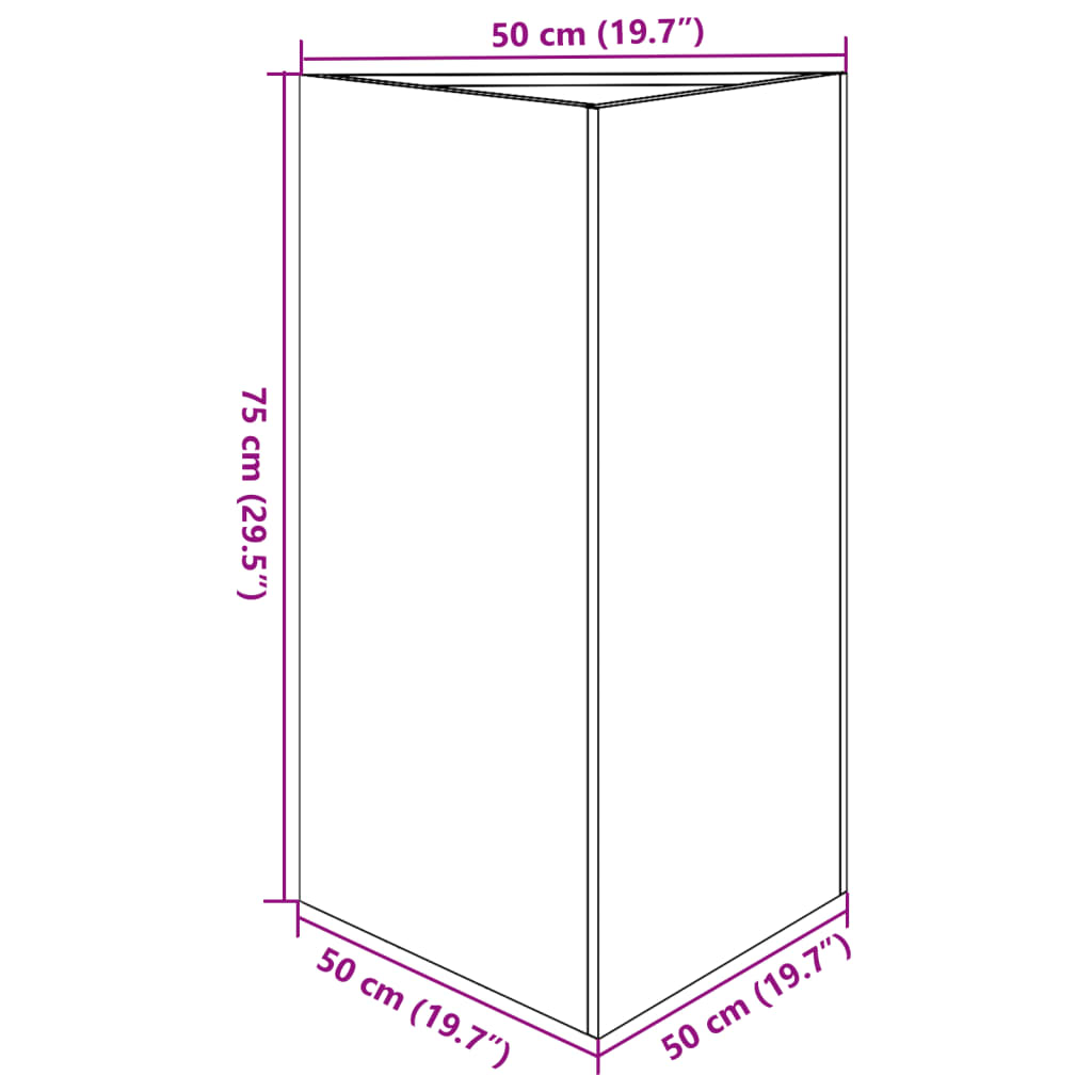 Pflanzkübel Dreieckig 50x43x75 cm Wetterfester Stahl