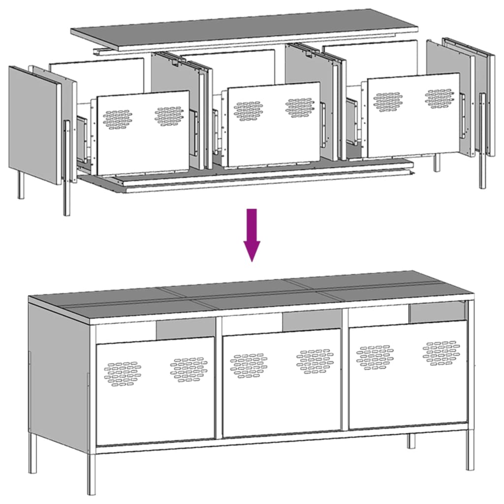 TV-Schrank Anthrazit 101,5x39x43,5 cm Kaltgewalzter Stahl