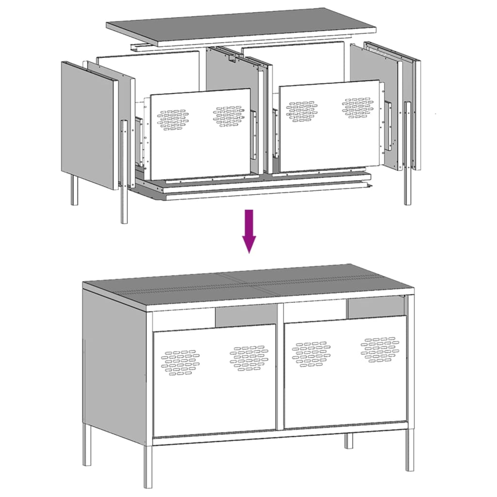 TV-Schrank Olivgrün 68x39x43,5 cm Kaltgewalzter Stahl