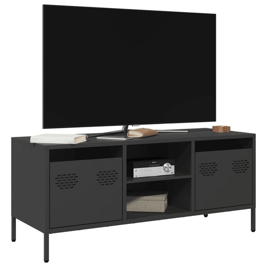 TV-Schrank Schwarz 101,5x39x43,5 cm Kaltgewalzter Stahl