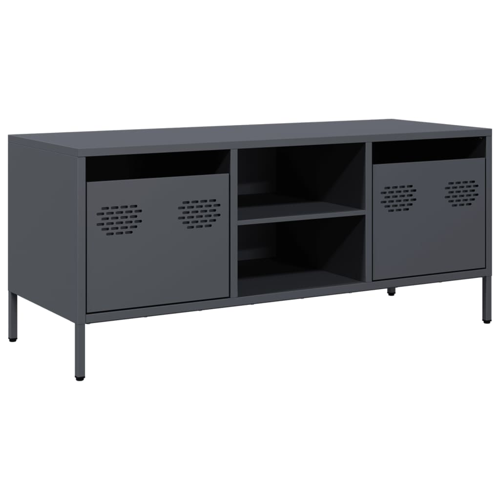 TV-Schrank Anthrazit 101,5x39x43,5 cm Kaltgewalzter Stahl